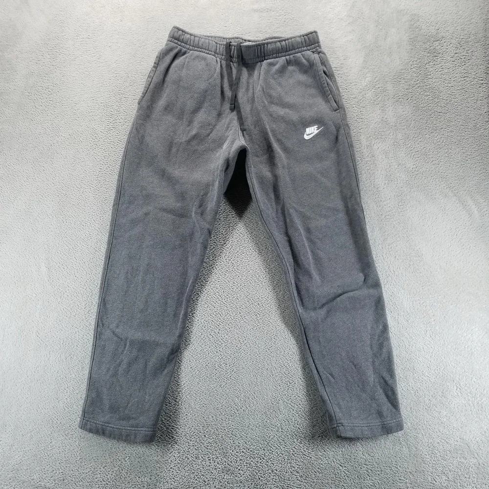Nike Sweatpants Mens M Gray Fleece Tapered Elastic Waist Pockets Gym Workout‎